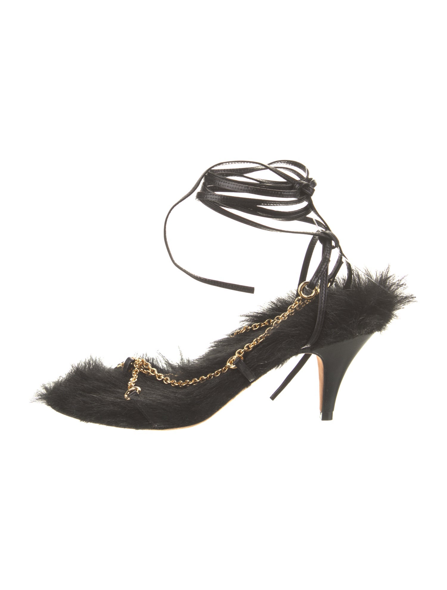 Khaite Leather Chain-Link Accents Gladiator Sandals