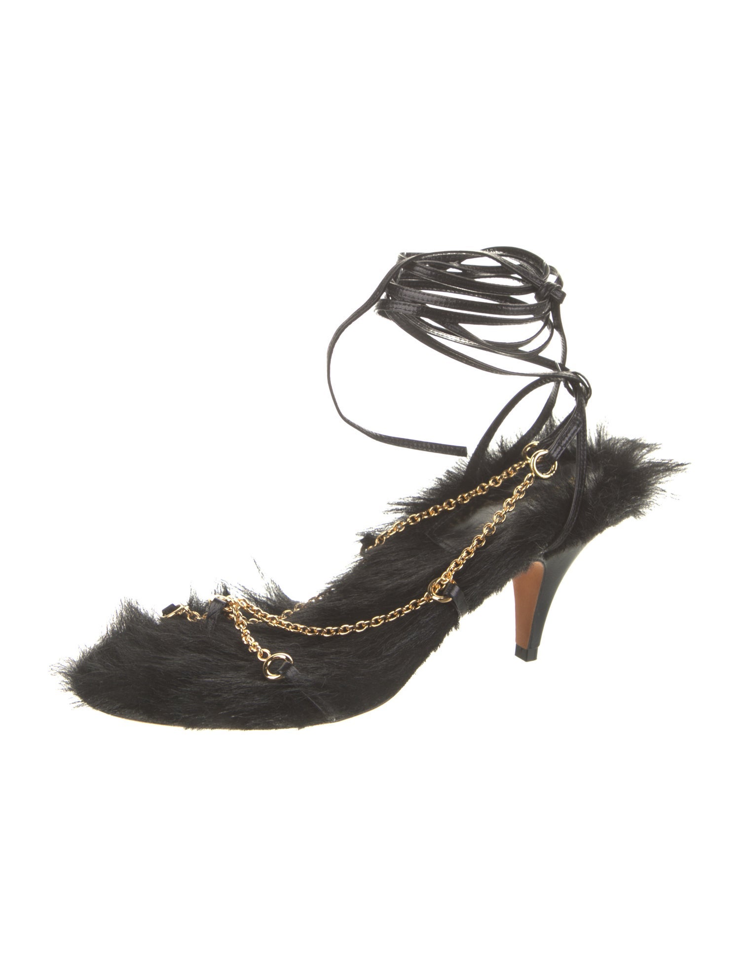 Khaite Leather Chain-Link Accents Gladiator Sandals