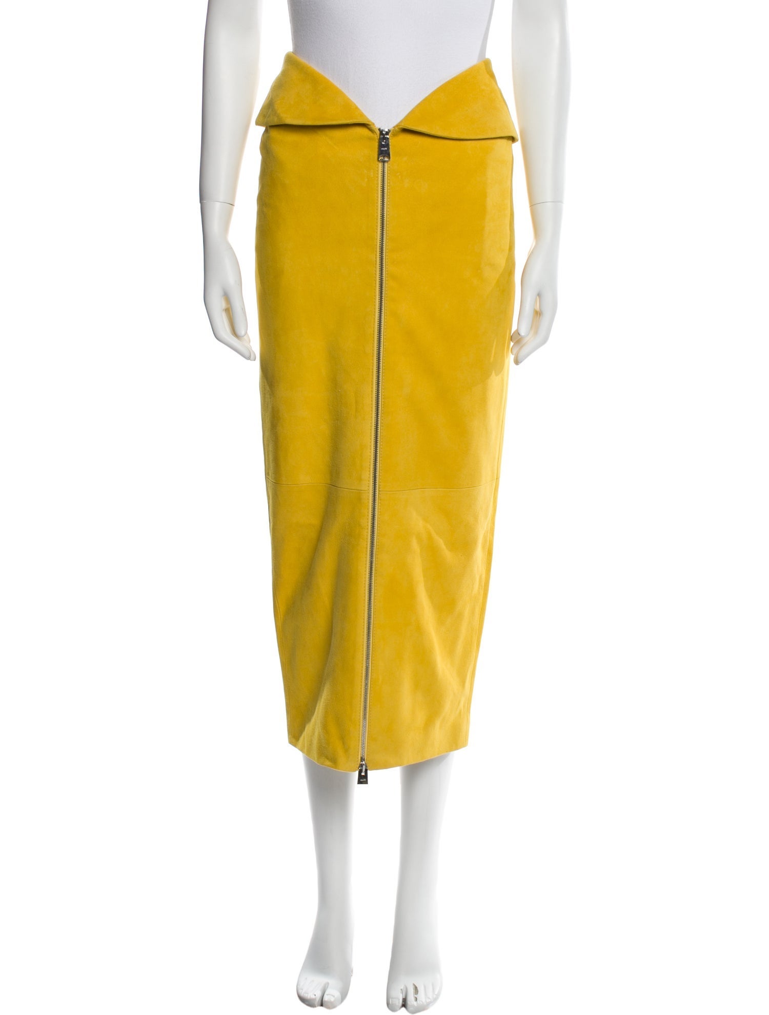 Khaite Lambskin Midi Length Skirt