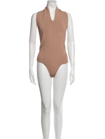 Khaite Tops V-Neck Sleeveless Bodysuit L