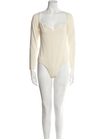 Khaite Tops V-Neck Long Sleeve Bodysuit XL
