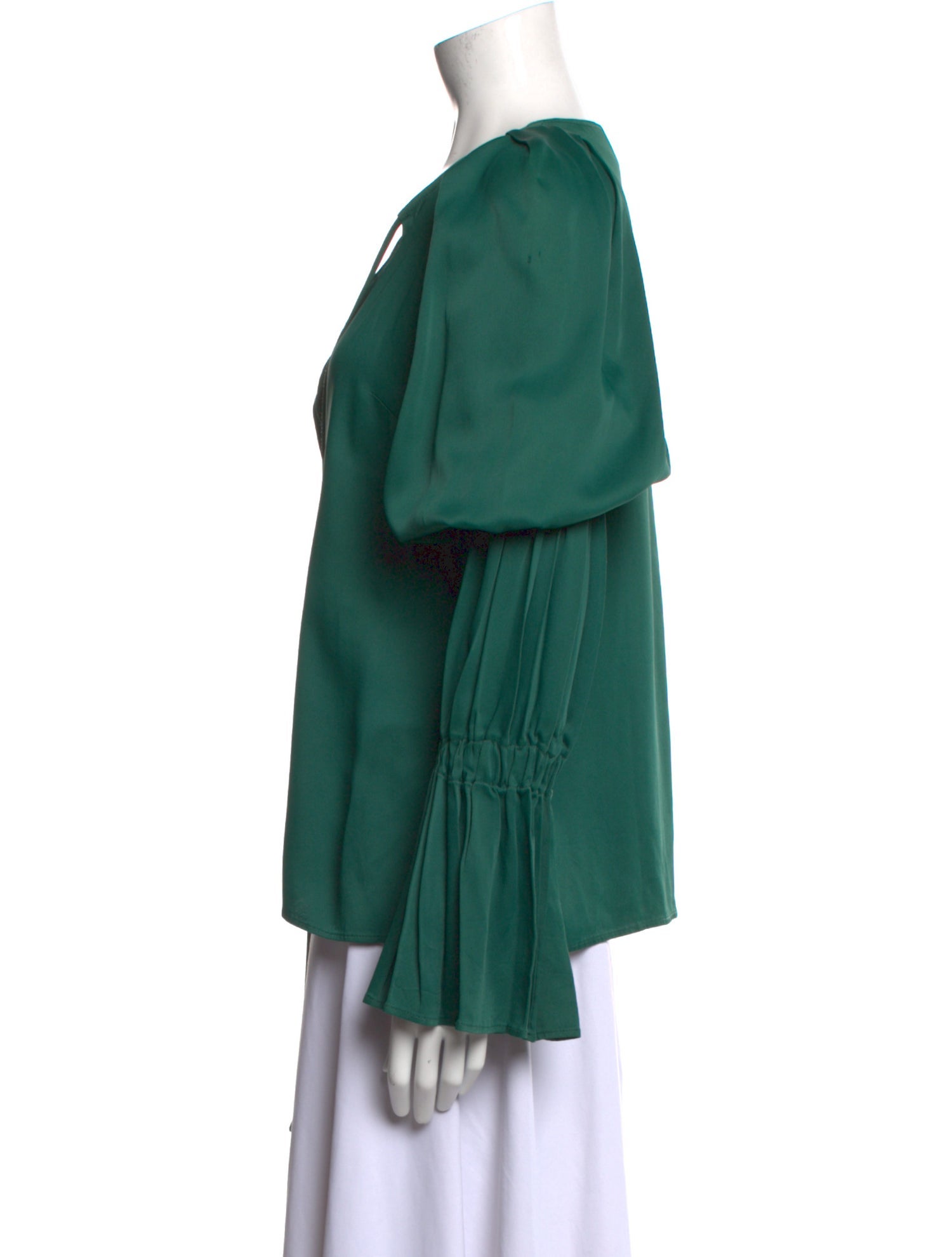 Khaite Plunge Neckline Long Sleeve Blouse