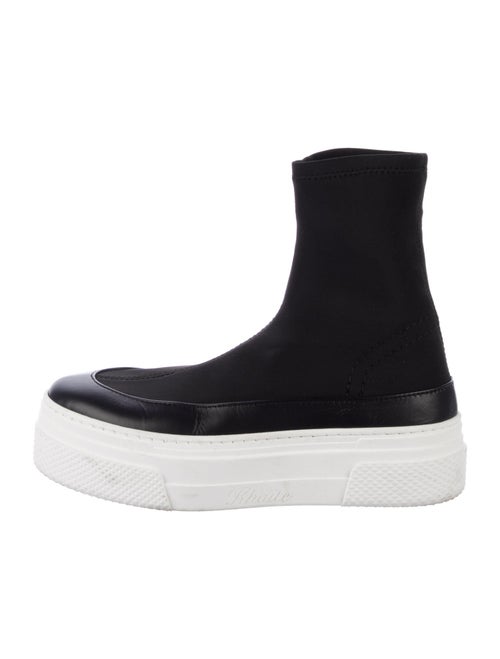 Khaite Neoprene Leather Trim Embellishment Sock Sneakers