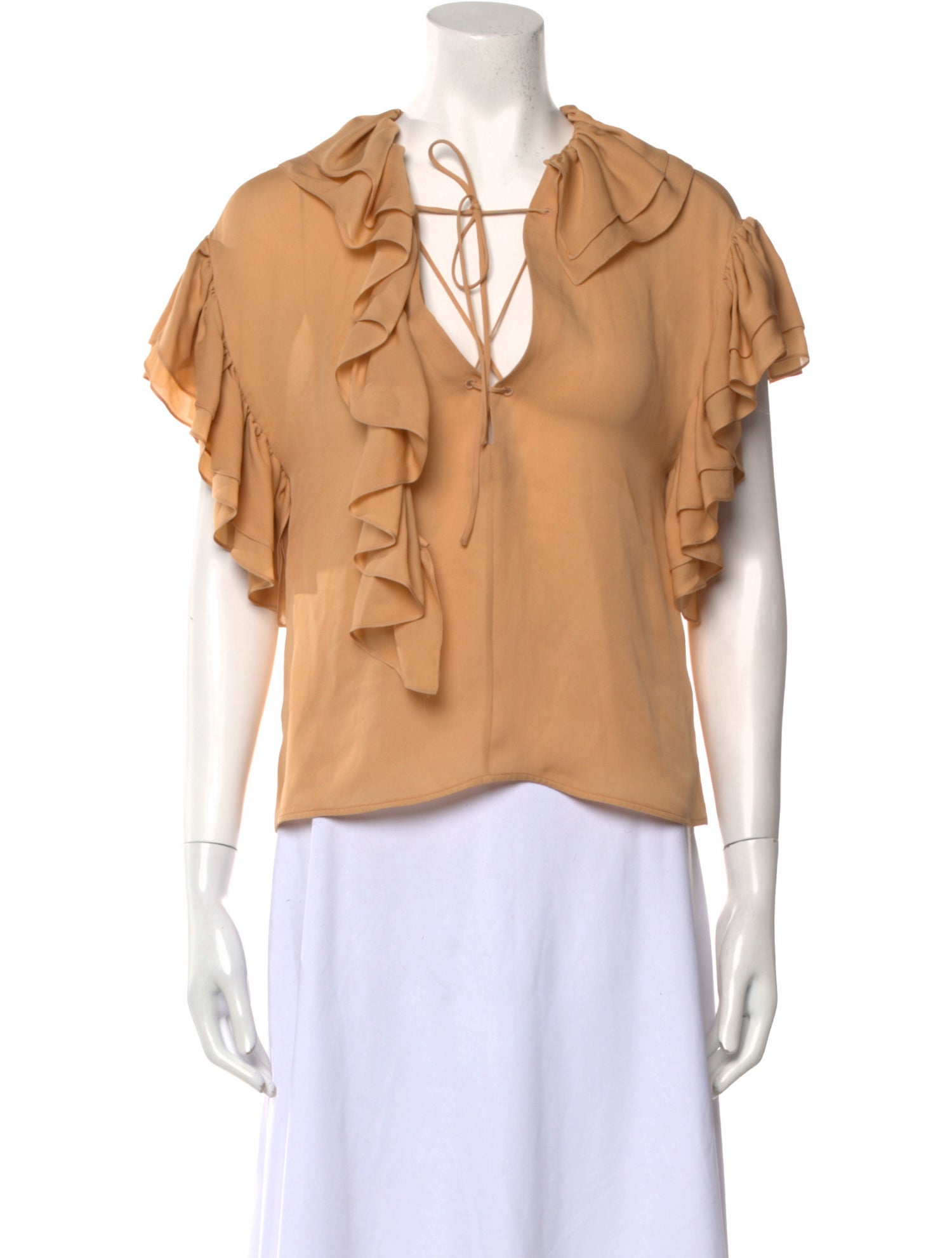 Khaite Silk Tie Neck Blouse