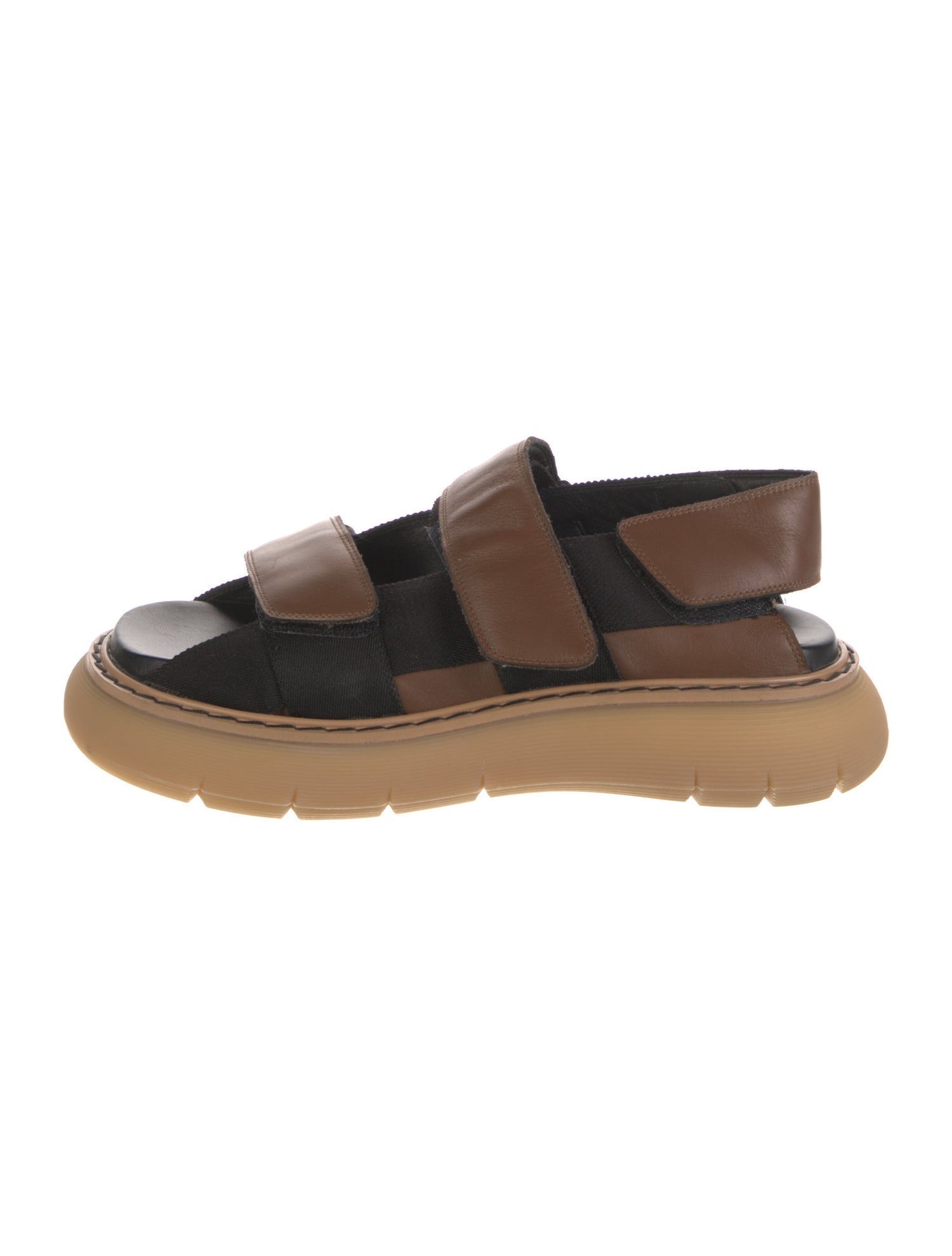 Khaite Leather Colorblock Pattern Sandals