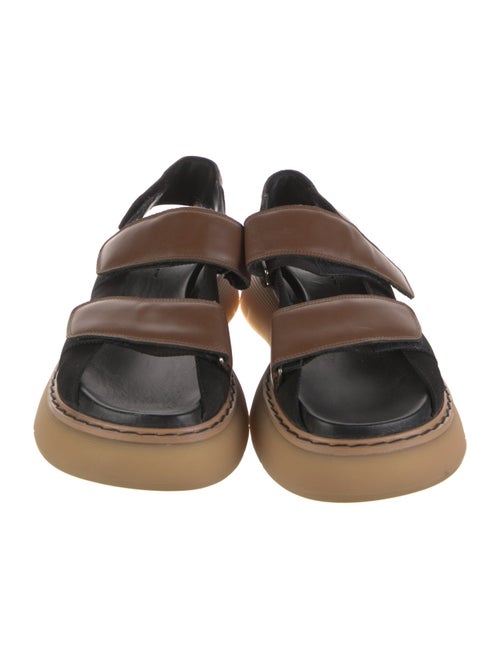 Khaite Leather Colorblock Pattern Sandals