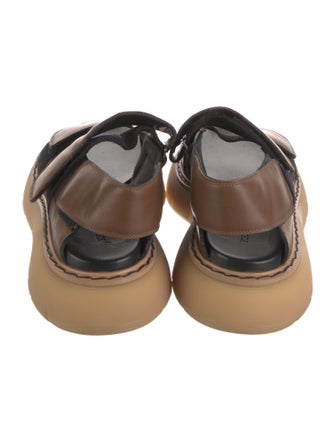 Khaite Leather Colorblock Pattern Sandals