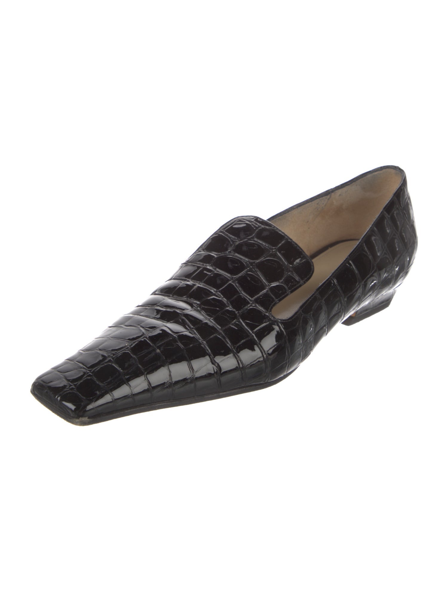 Khaite Patent Leather Animal Print Loafers