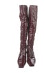 Khaite Patent Leather Animal Print Riding Boots