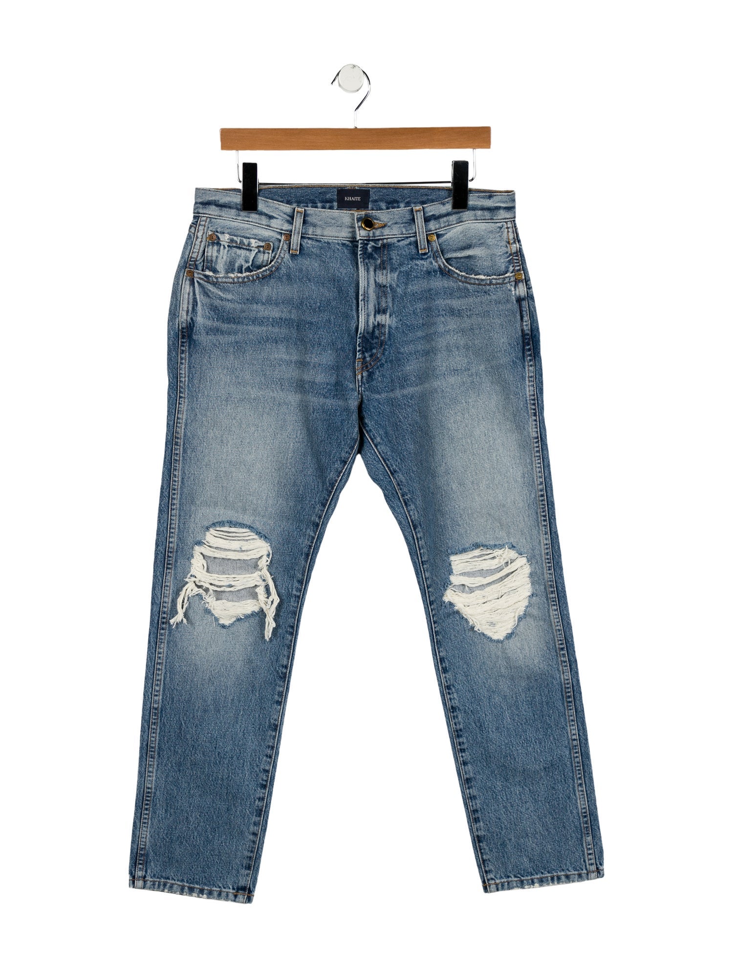 Khaite High-Rise Straight Leg Jeans