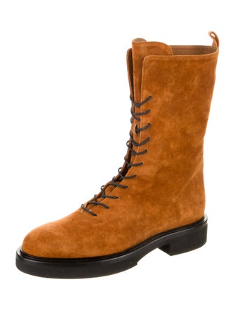 Khaite Suede Lace-Up Boots