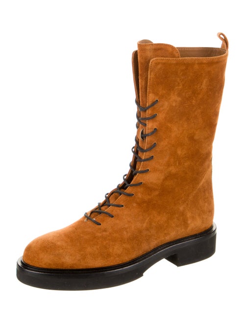 Khaite Suede Lace-Up Boots