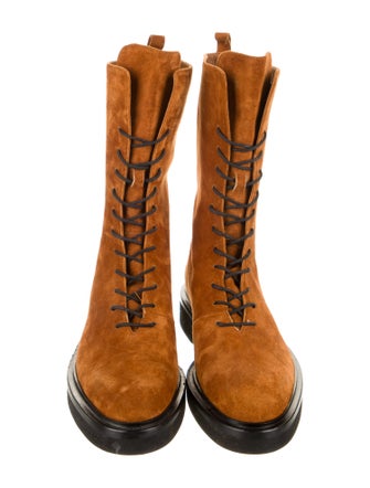 Khaite Suede Lace-Up Boots