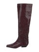 Khaite Embossed Leather Animal Print Riding Boots