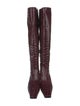 Khaite Embossed Leather Animal Print Riding Boots