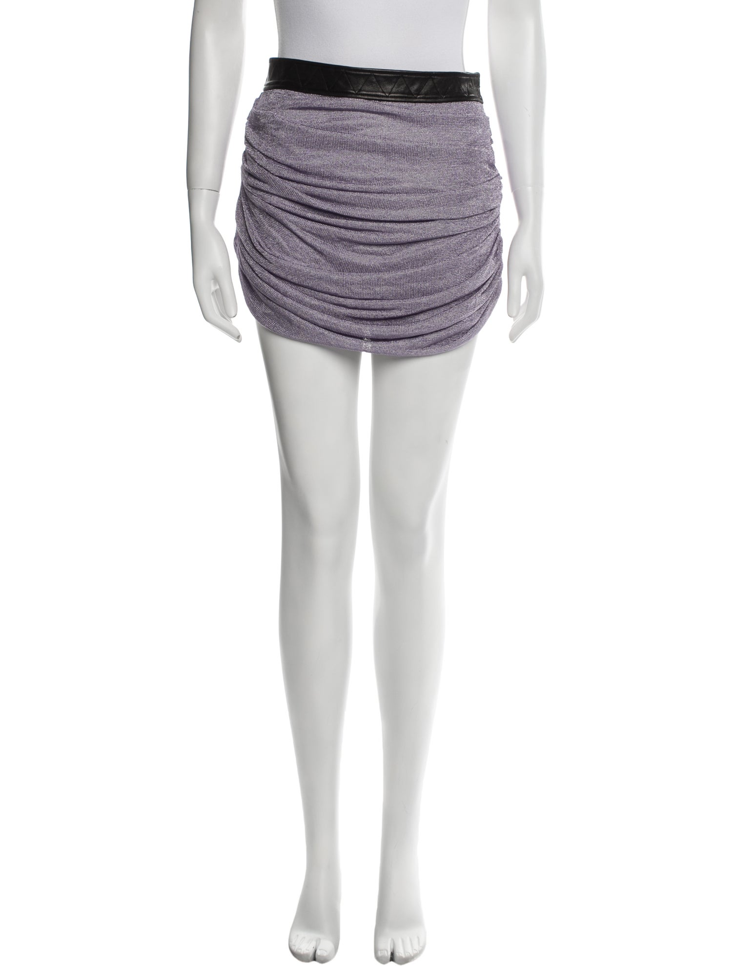 Khaite Leather Trim Embellishment Mini Skirt