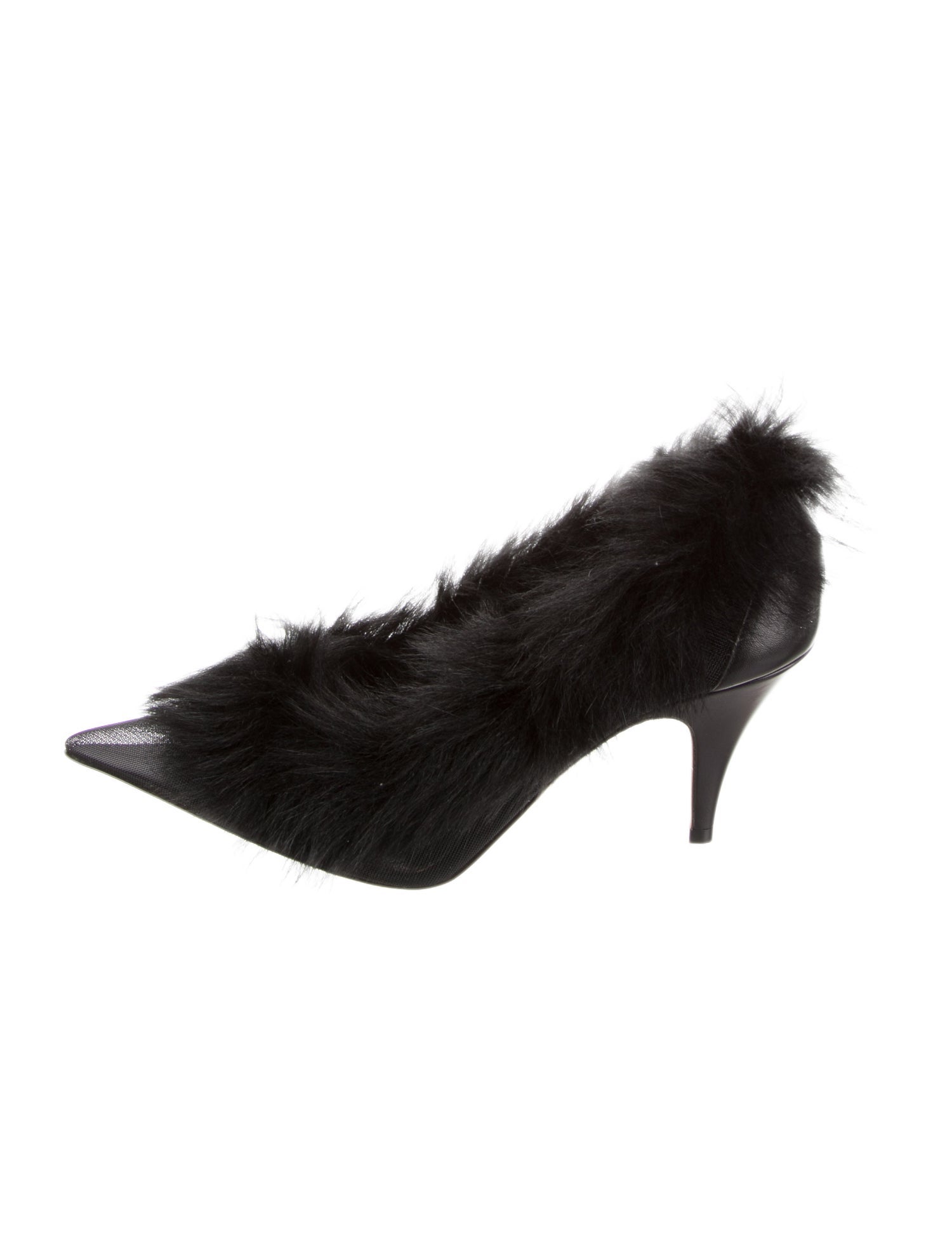 Khaite Lace Faux Fur Trim Mules