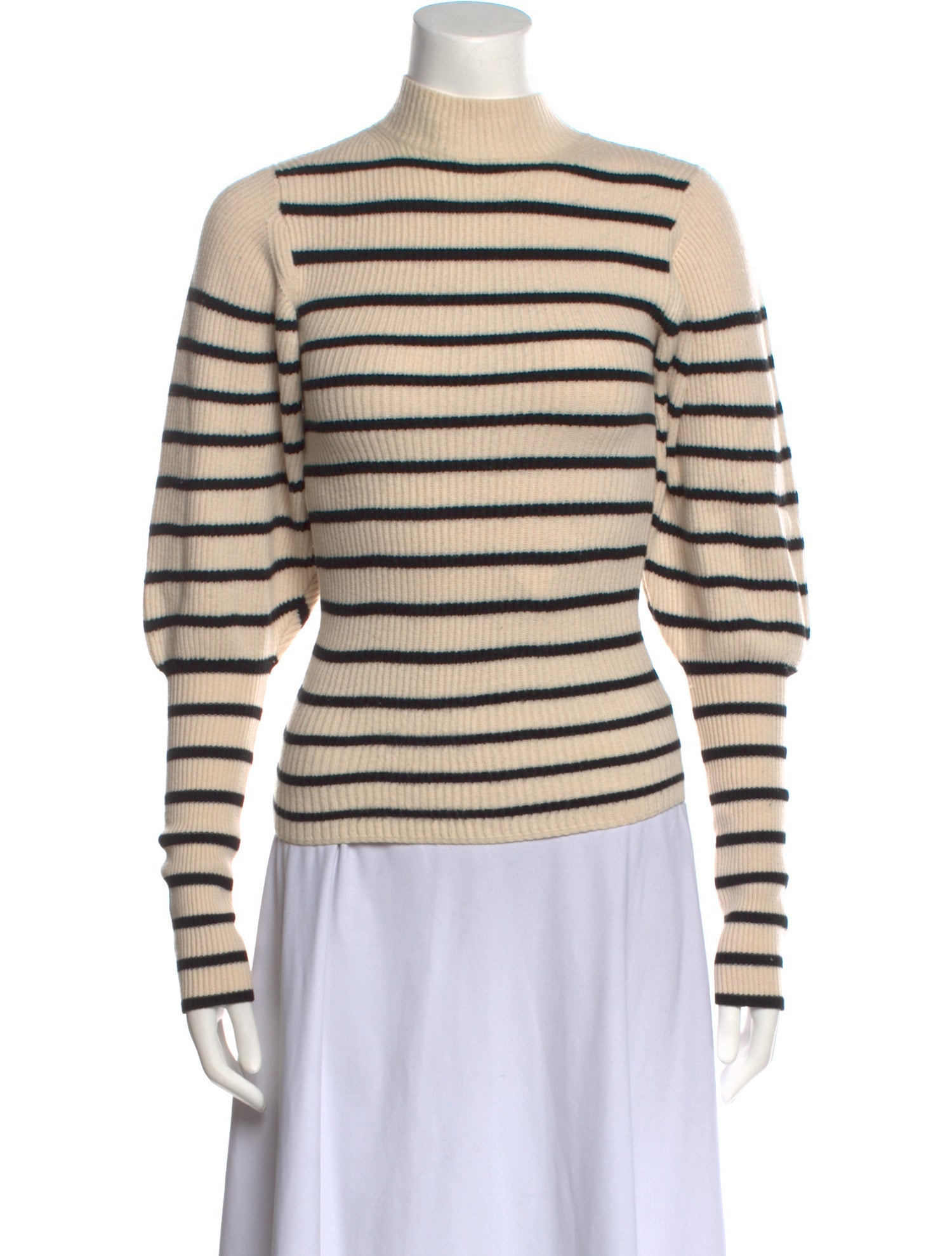 Khaite Striped Turtleneck Sweater