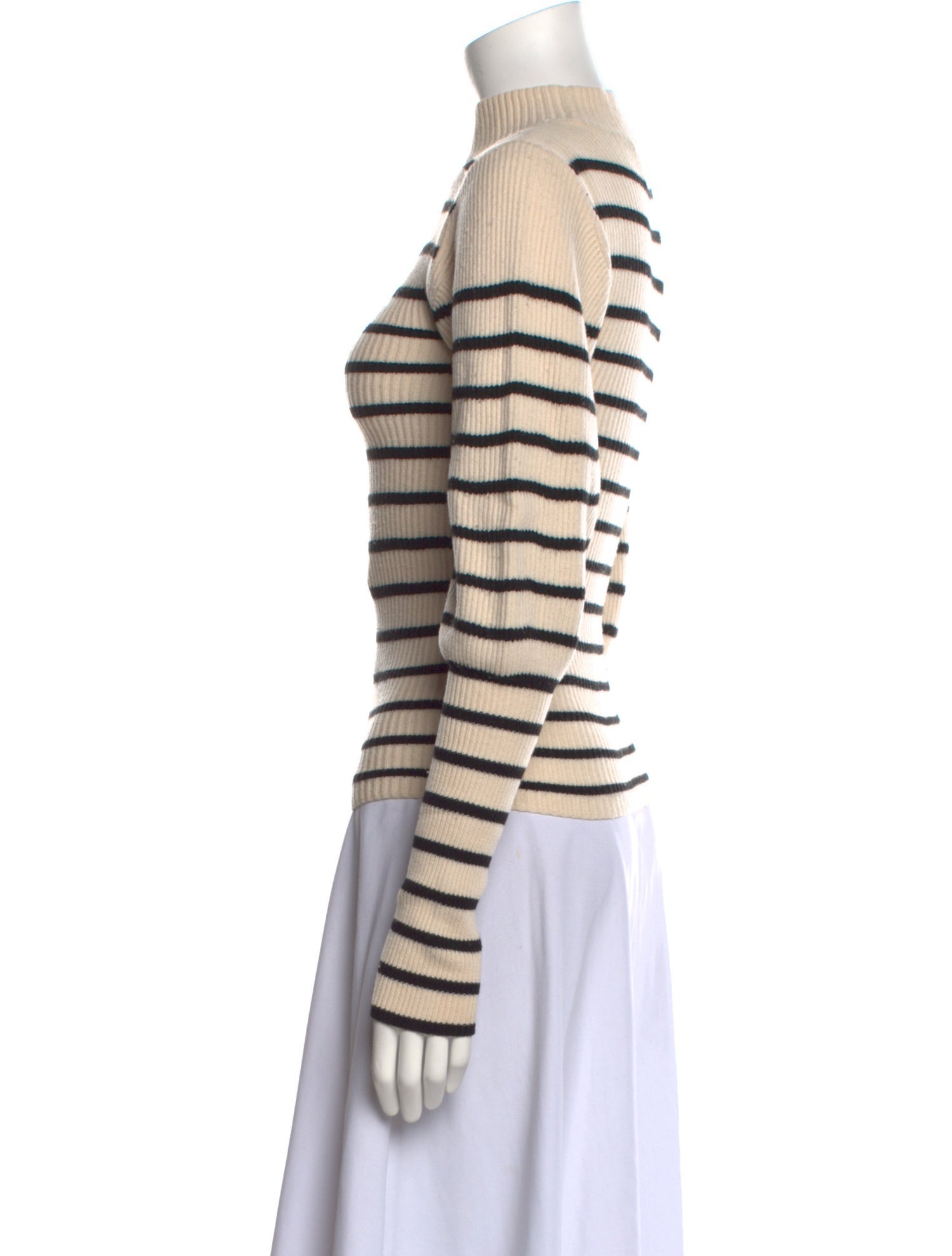 Khaite Striped Turtleneck Sweater
