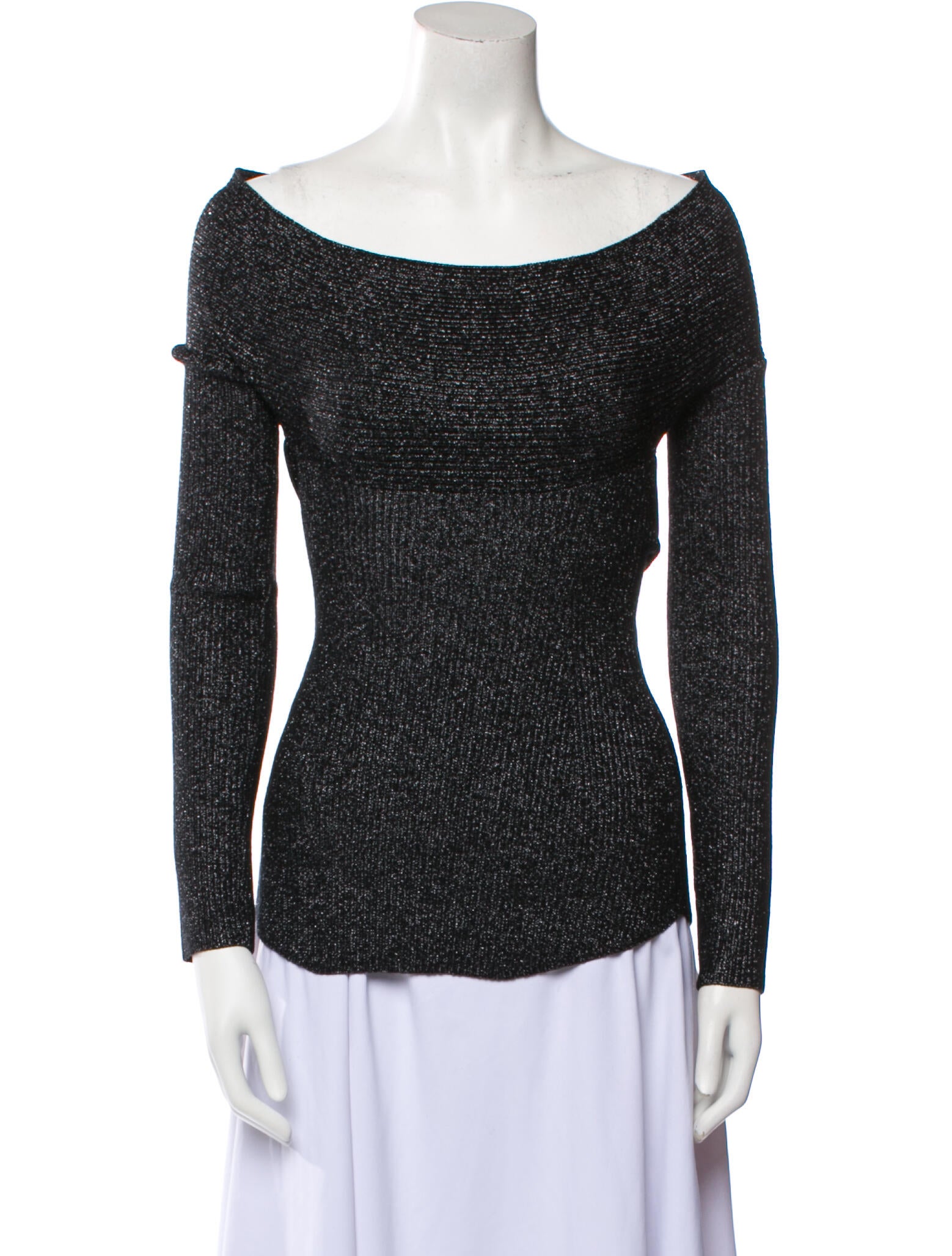 Khaite Off-The-Shoulder Long Sleeve Top