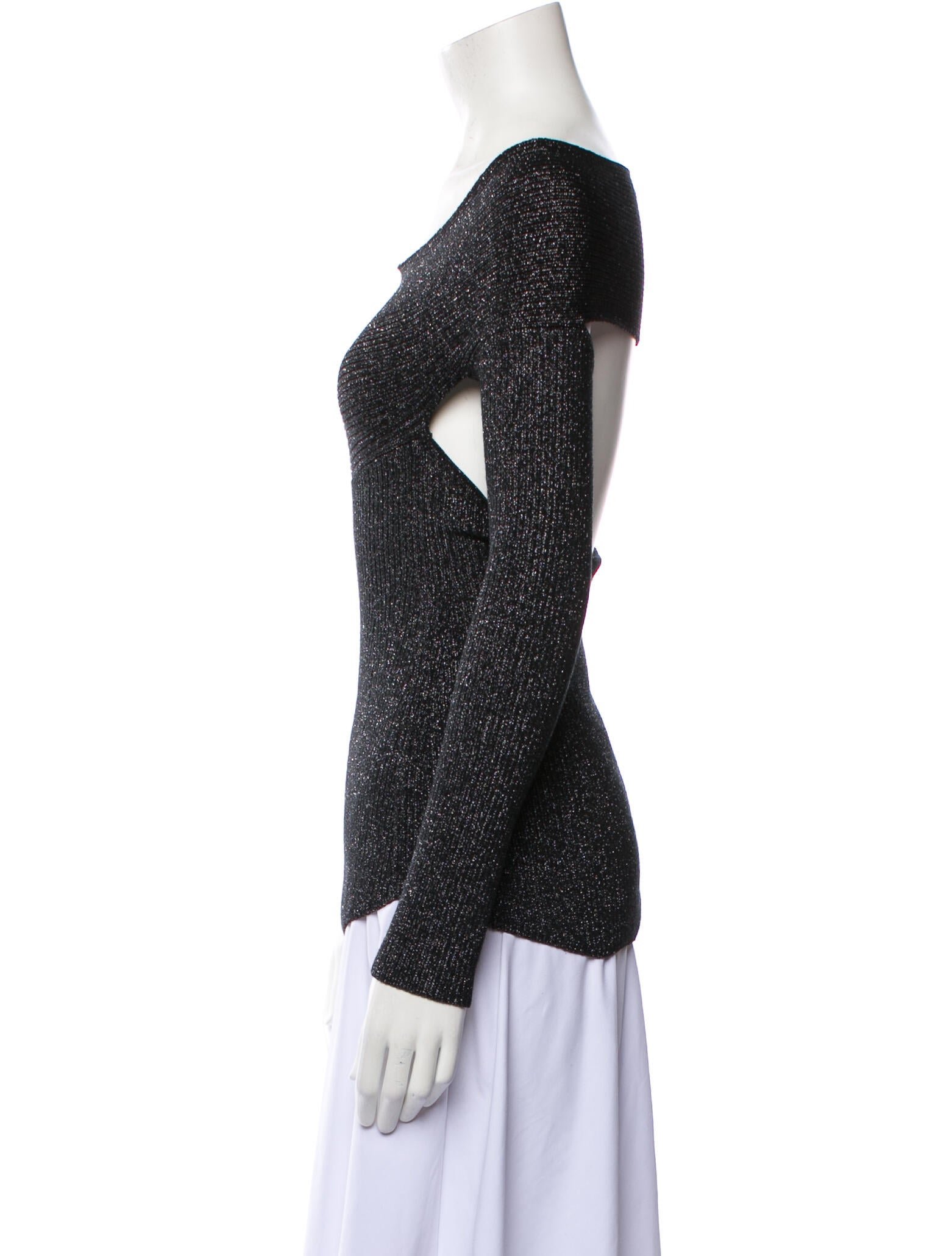 Khaite Off-The-Shoulder Long Sleeve Top