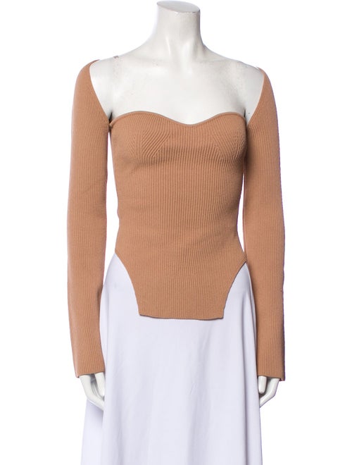 Khaite Square Neckline Long Sleeve Top