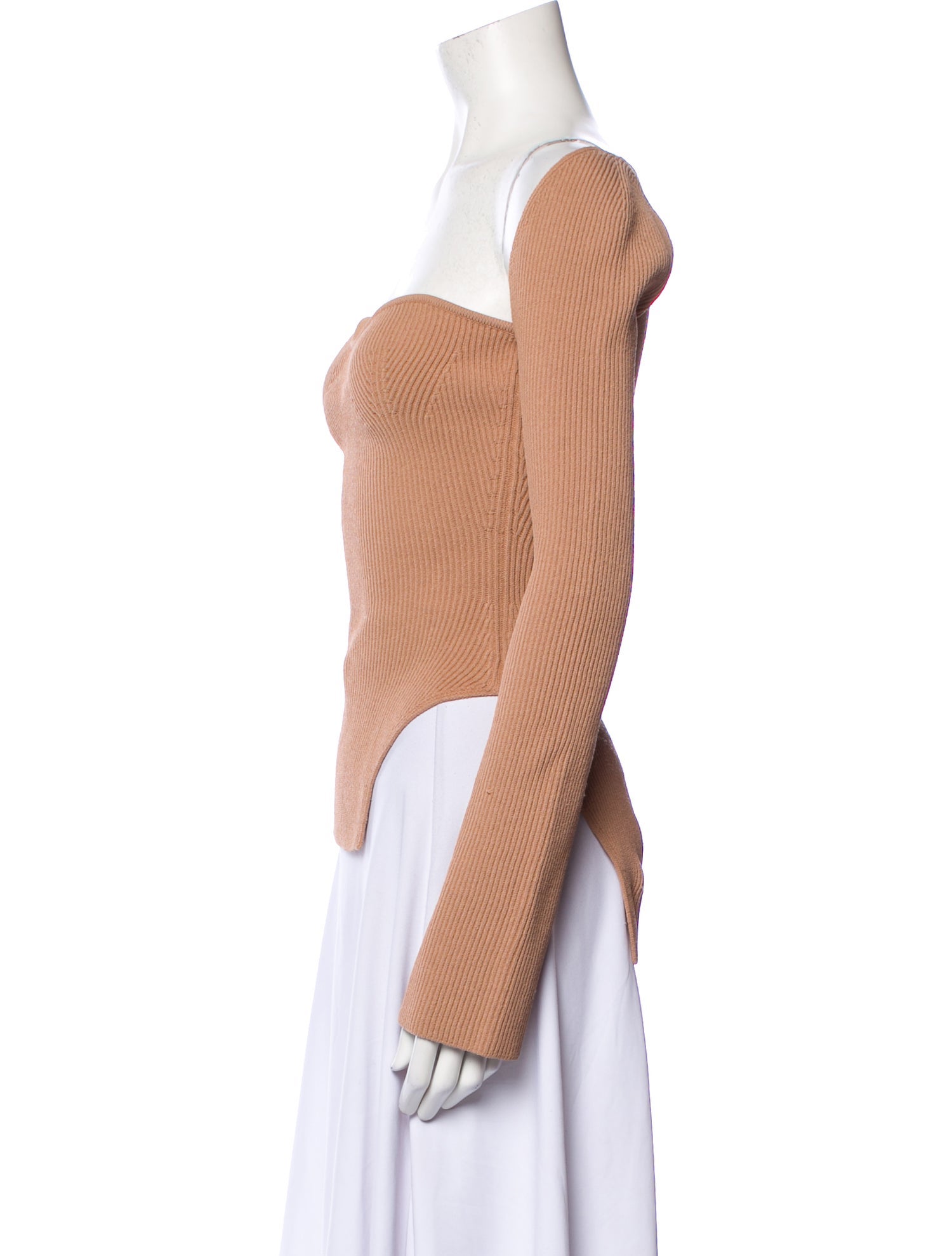 Khaite Square Neckline Long Sleeve Top