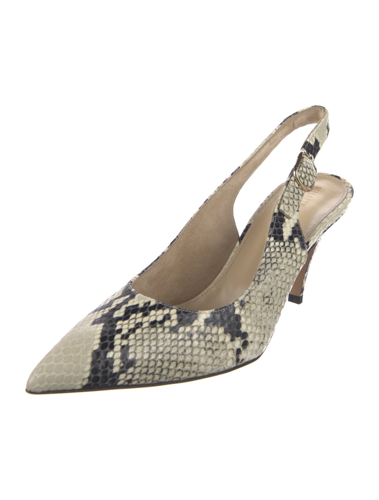 Khaite Python Animal Print Slingback Pumps