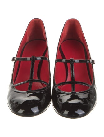 Khaite Patent Leather T-Strap Pumps