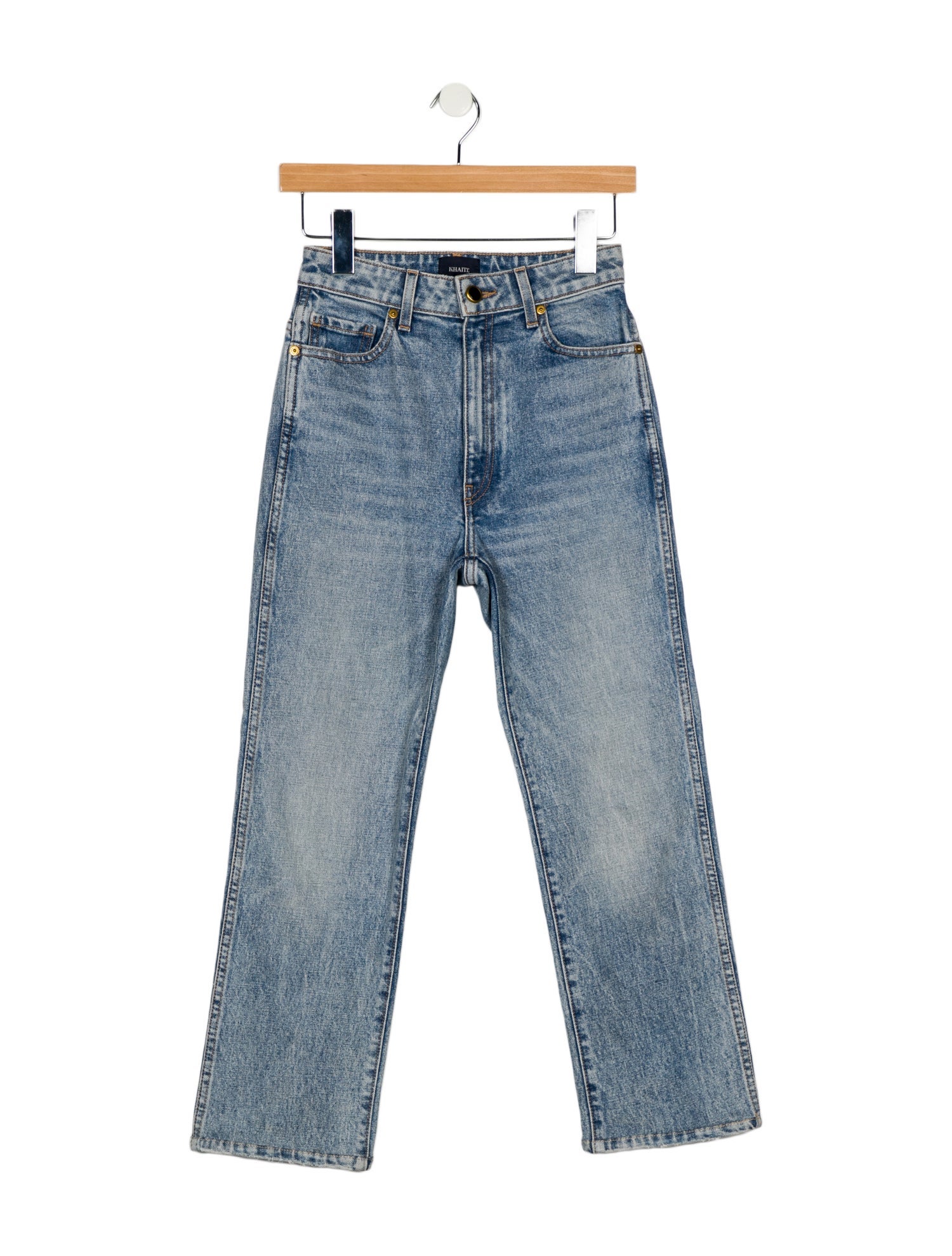 Khaite Mid-Rise Straight Leg Jeans