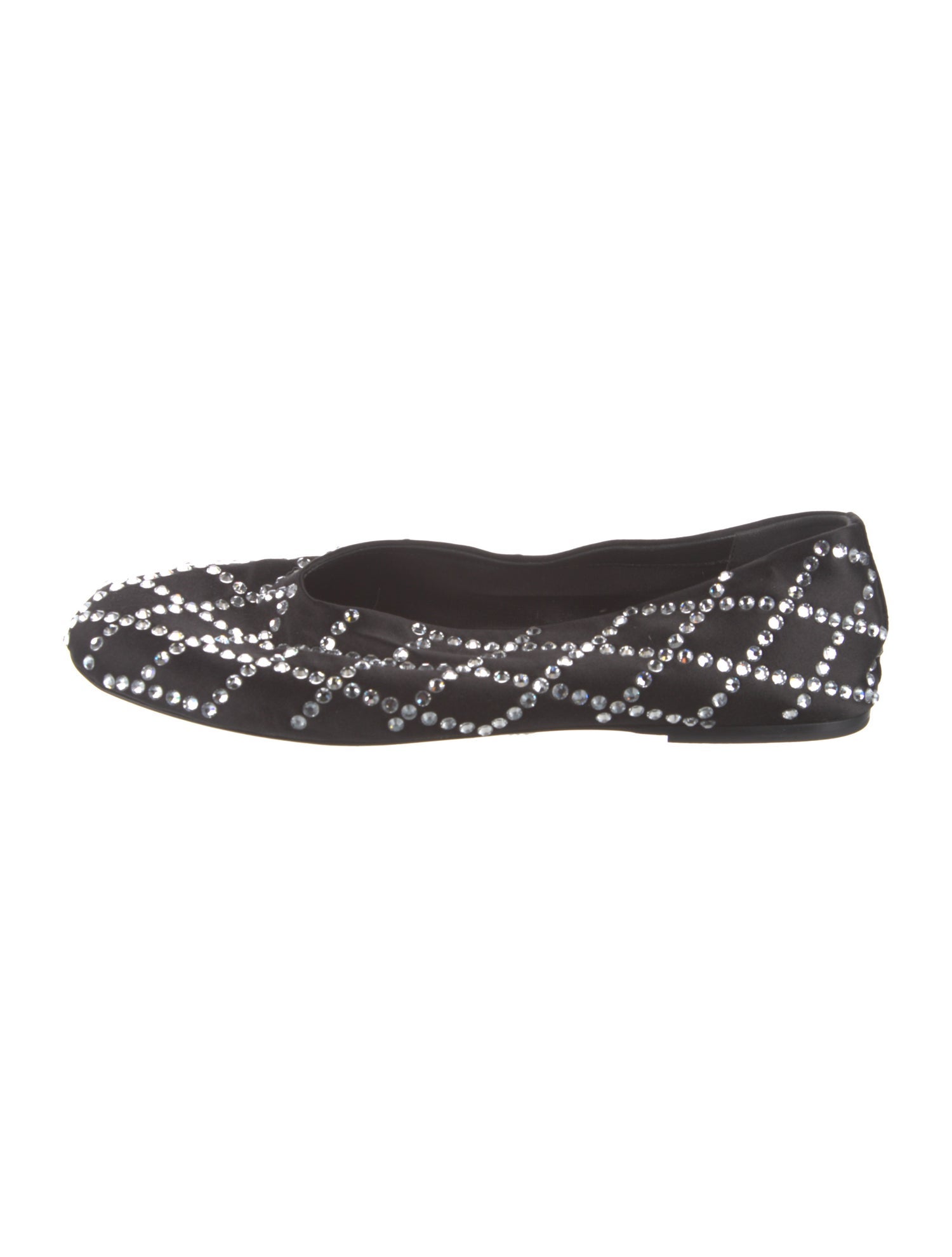 Khaite Satin Crystal Embellishments Ballet Flats