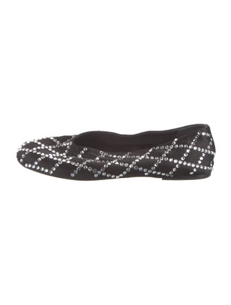 Khaite Satin Crystal Embellishments Ballet Flats
