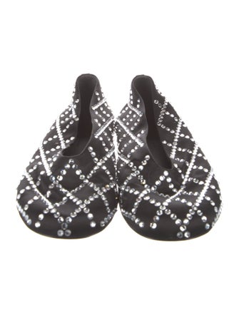 Khaite Satin Crystal Embellishments Ballet Flats