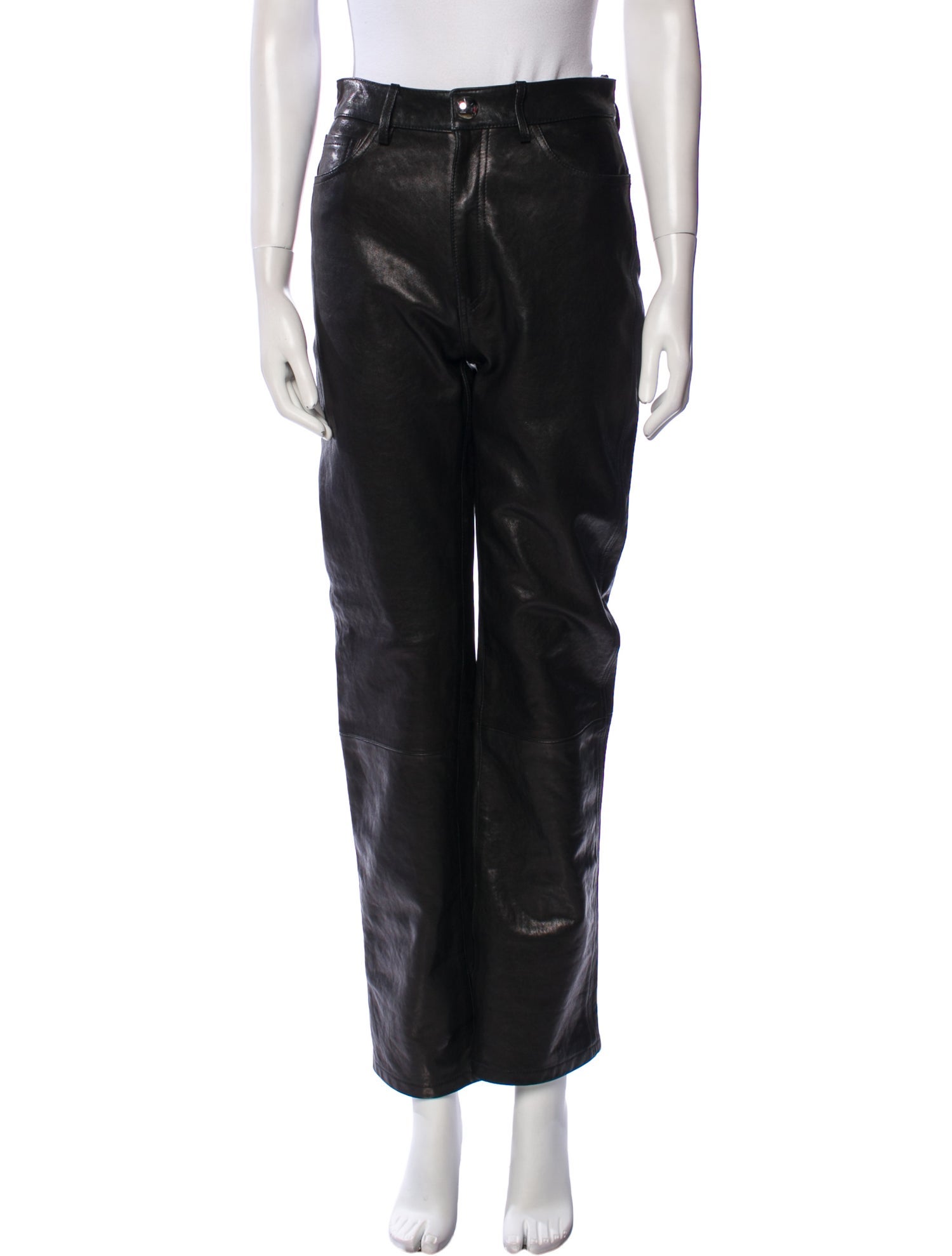 Khaite Leather Wide Leg Pants