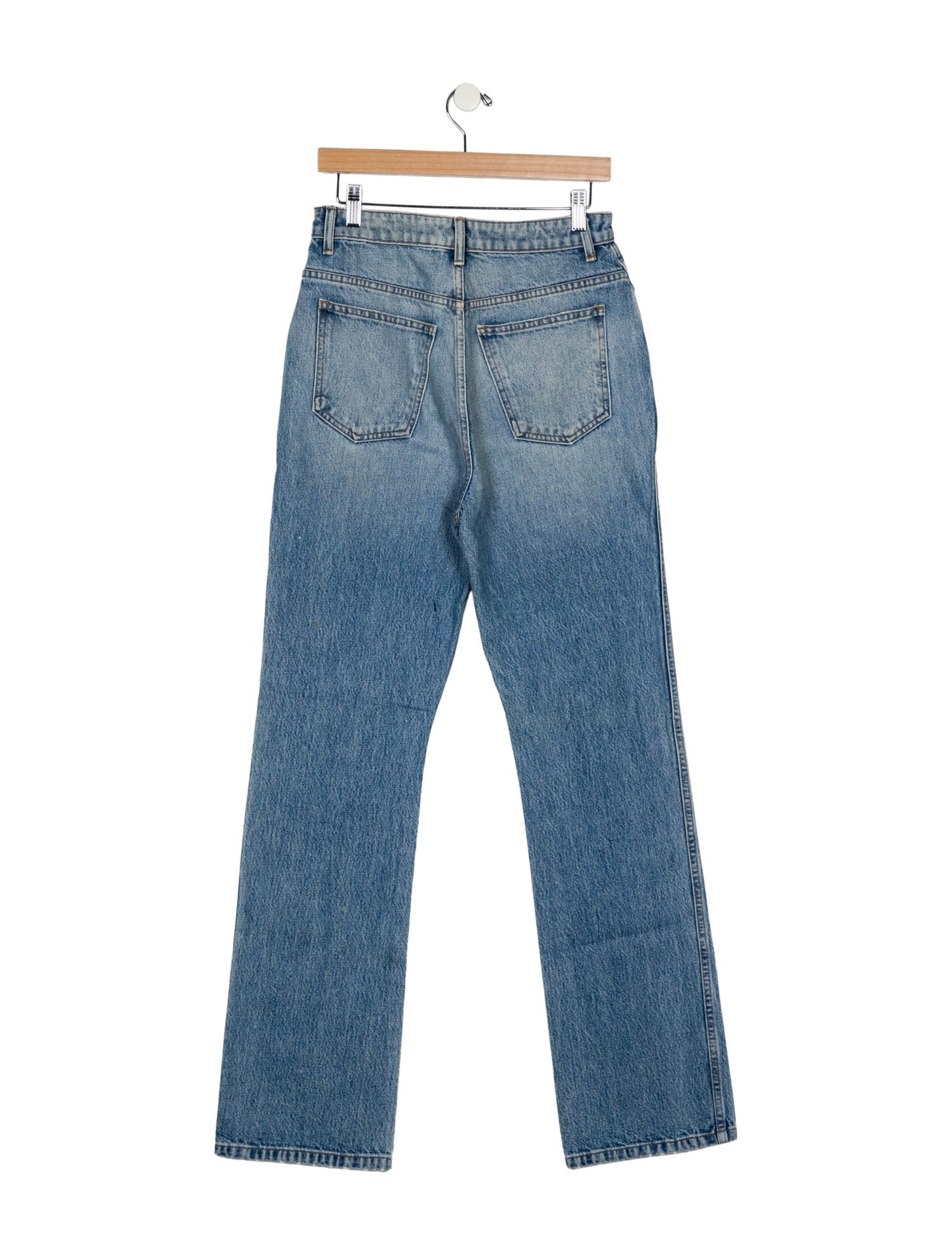 Khaite High-Rise Straight Leg Jeans - Blue, 13.25