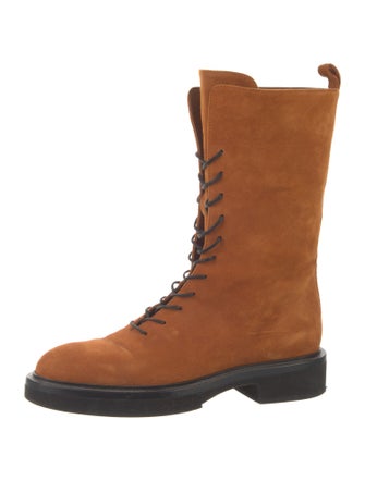 Khaite Suede Combat Boots