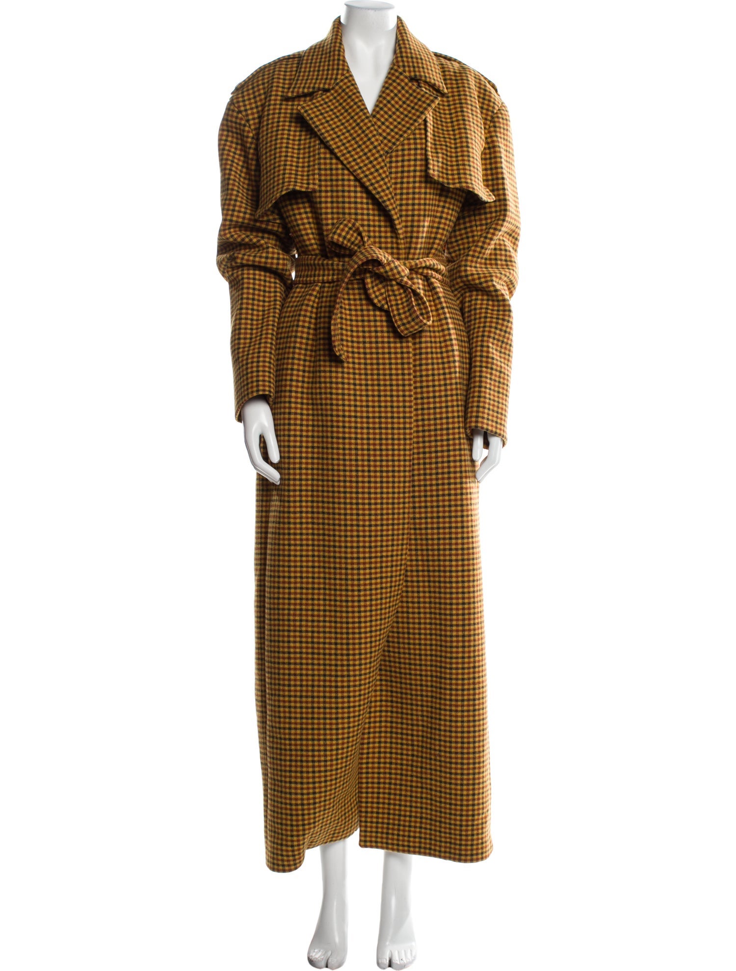 Khaite Virgin Wool Plaid Print Coat