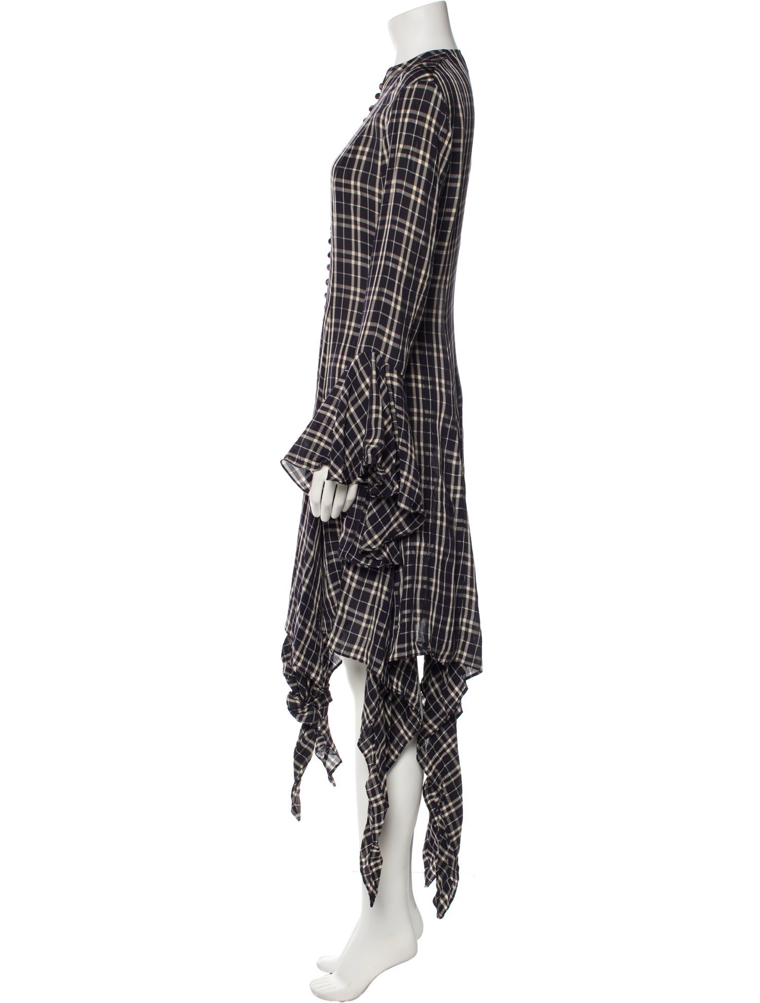 Khaite Plaid Print Long Dress