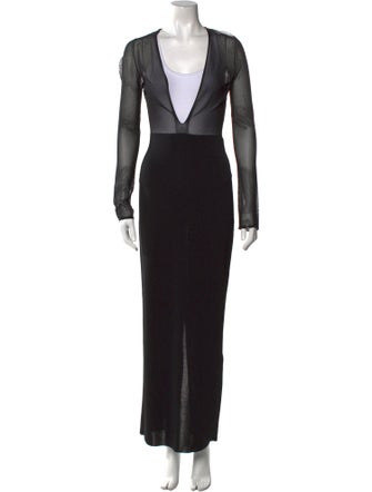 Khaite V-Neck Long Dress