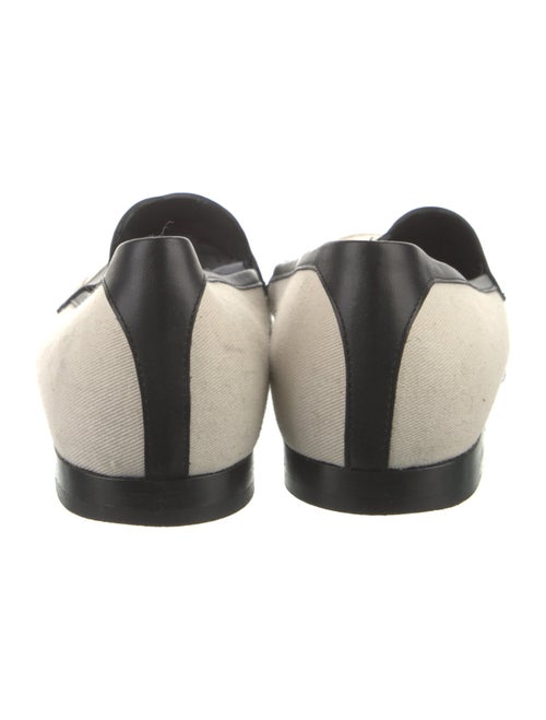 Khaite Canvas Leather Trim Embellishment Loafers