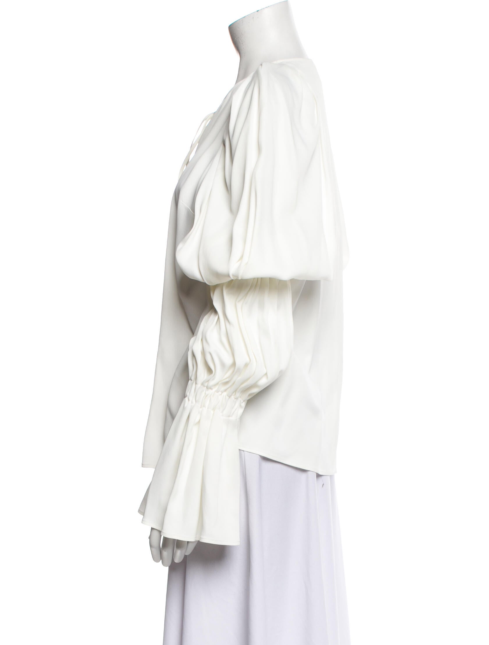 Khaite Tie Neck Long Sleeve Blouse