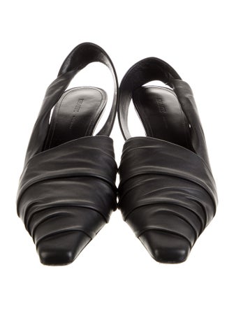 Khaite Leather Pleated Accents Slingback Pumps