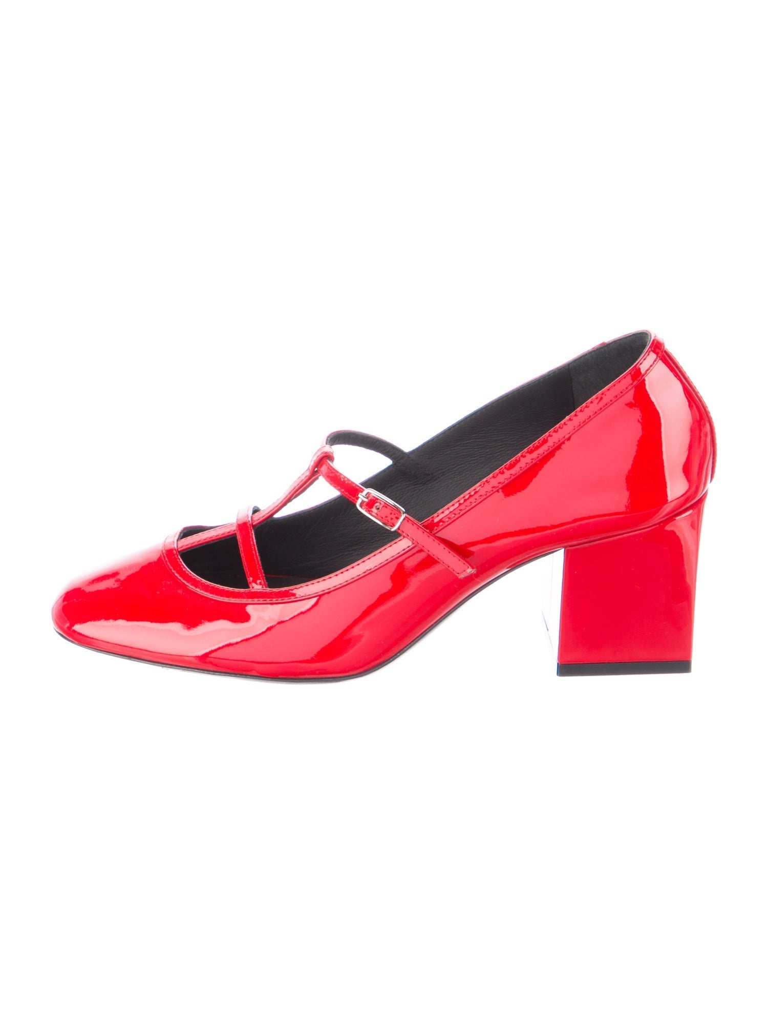 Khaite Patent Leather T-Strap Pumps