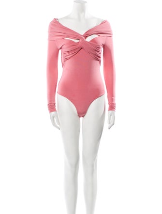 Khaite Off-The-Shoulder Long Sleeve Bodysuit