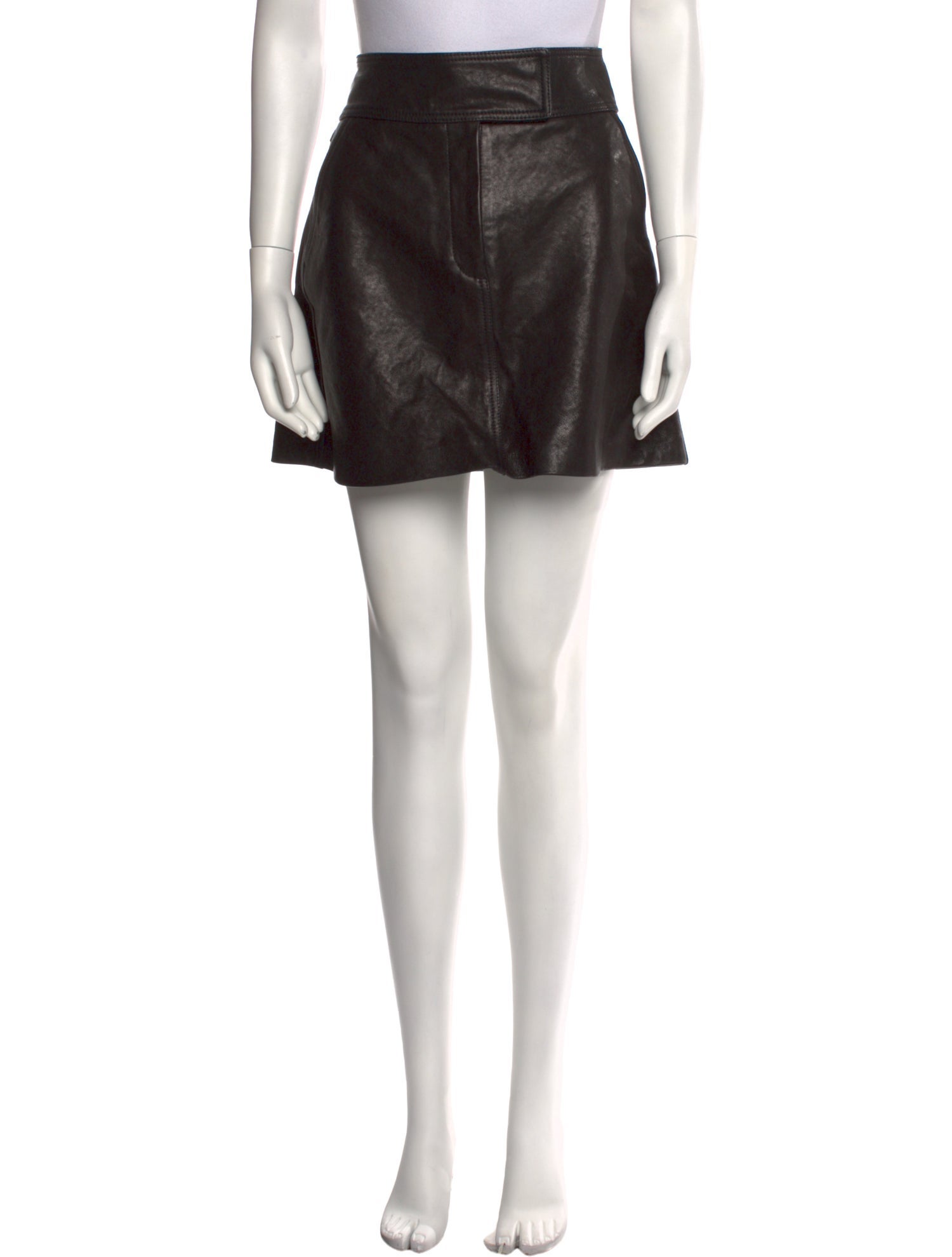 Khaite Leather Mini Skirt