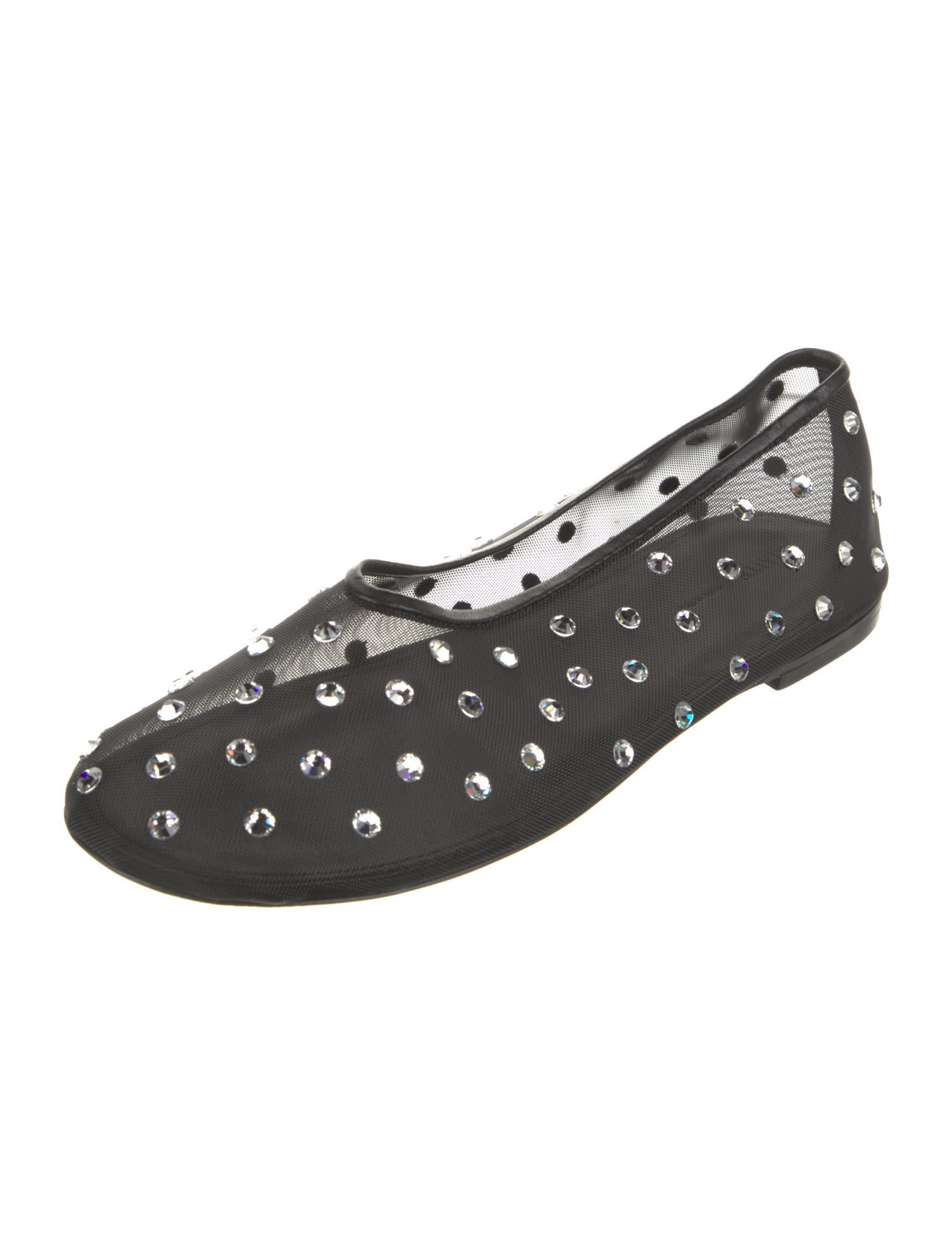 Khaite Mesh Crystal Embellishments Ballet Flats