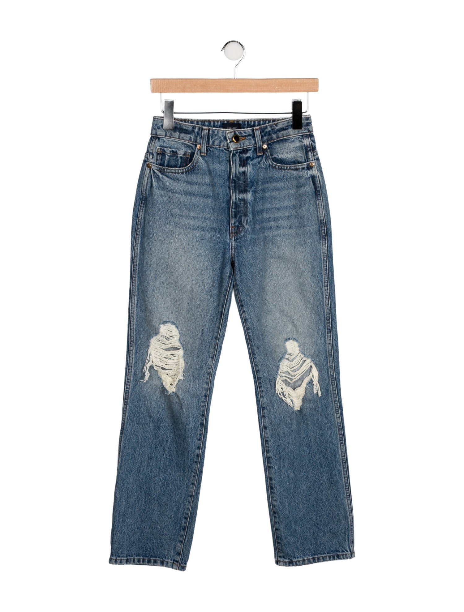 Khaite アルヒ ハイウエスト シンス 1122908099 099 Khaite High-Rise Straight Leg Jeans - Blue, 11