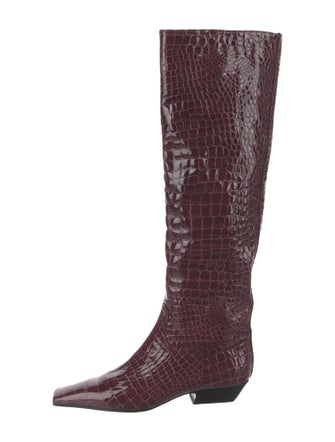 Khaite Patent Leather Riding Boots