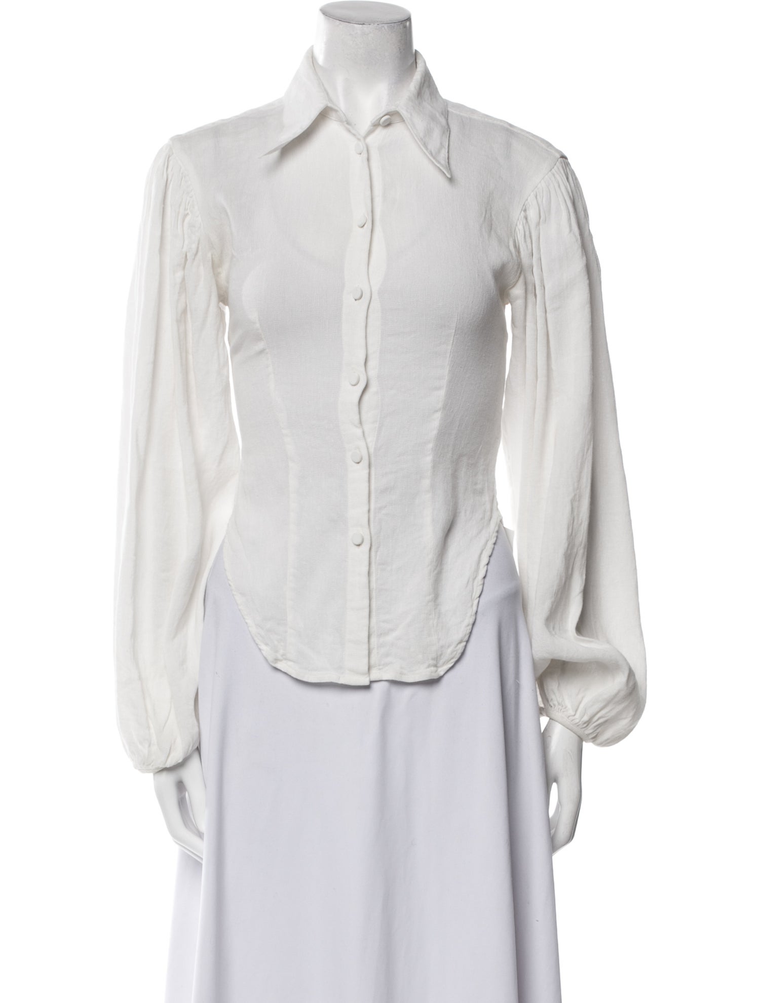 Khaite Long Sleeve Button-Up Top