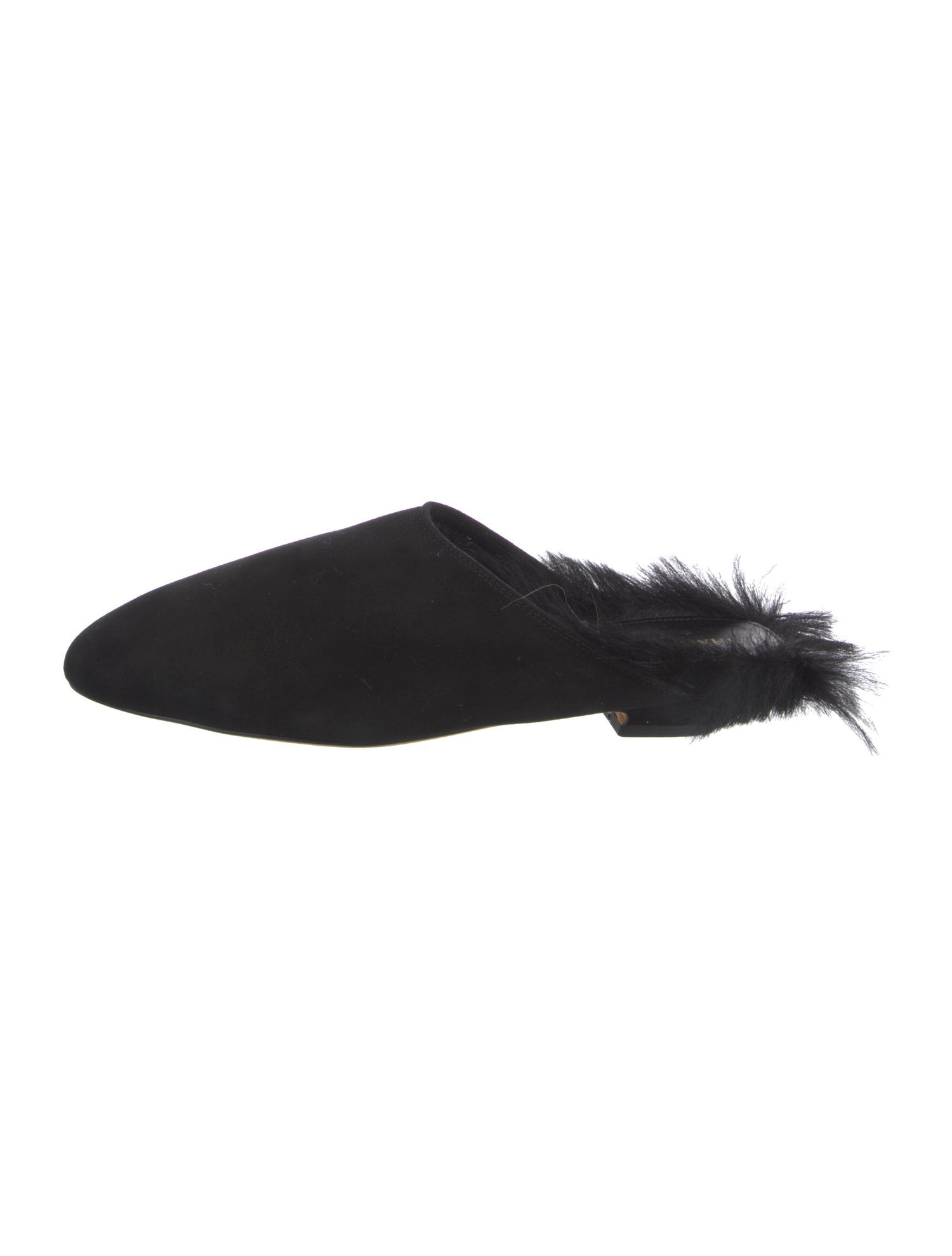 Khaite Suede Fur Trim Mules
